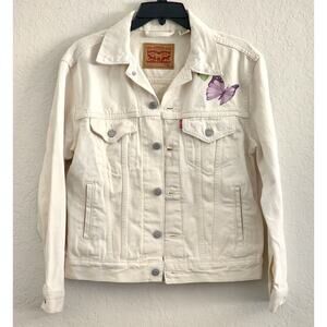 JACKET-JEAN-LEVI STRAUSS & CO.-Light Cream-Butterflies-Small Size-Classic-X-SML